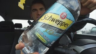2L Soda Water Chug in a Car (No Burp)! + T-SHIRT SALE LAUNCH!!
