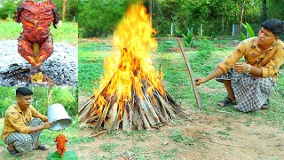 BUCKET CHICKEN MAKING | Yummy Bucket Grilled Chicken Recipe | Village Food Channel