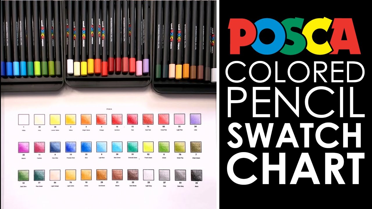 POSCA Colored Pencil Color Chart 