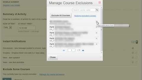 Desire2Learn:  Manage Notifications by Course