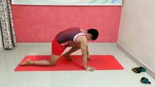 Sit on one leg and knee stretch