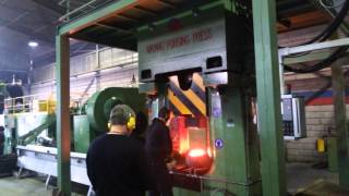 How its made auto door hinge--31.5KJ CNC forging hammer production line Turkey.
