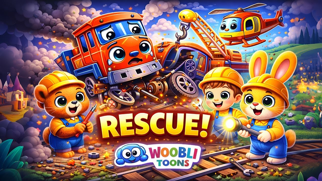 Rescue the Broken Train | Kids Repair Adventure | Woobli Toons