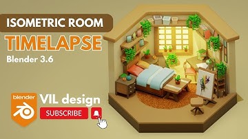 ISOMETRIC ROOM in Blender 3.6 (TIMELAPSE)