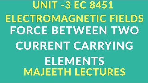 EC 8451 ELECTROMAGNETIC FIELDS-FORCE BETWEEN TWO CURRENT CARRYING ELEMENTS
