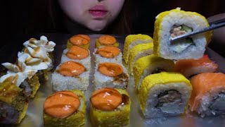 MUKBANG|ASMR SUSHI ROLLS 🍣🥢 (no talking)