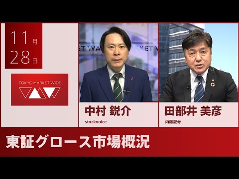 東証グロース市場概況【新興市場の話題】 11月28日 内藤証券 田部井美彦さん