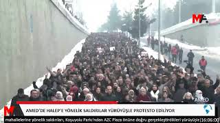Amed’de Halep’e Yöneli̇k Saldirilar Yürüyüşle Protesto Edi̇li̇yor Resimi