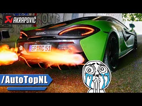 McLaren 570S RaceChip HUGE FLAMES!! AKRAPOVIC Exhaust SOUND & DRIVE By AutoTopNL