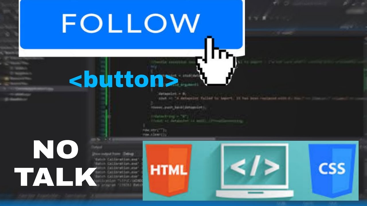 FOLLOW button using HTML & CSS | NO talk coding |bButton coding Html ...