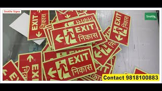 Hanging Emergency Exit Signage Board, Hanging Fire Exit Signs, auto glow sign board