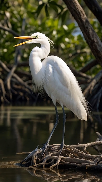 Suara Burung Kuntul Putih di Tengah Kabut #suaraburung #suaraalam #kuntul #alam #satwa liar #fotografiburung