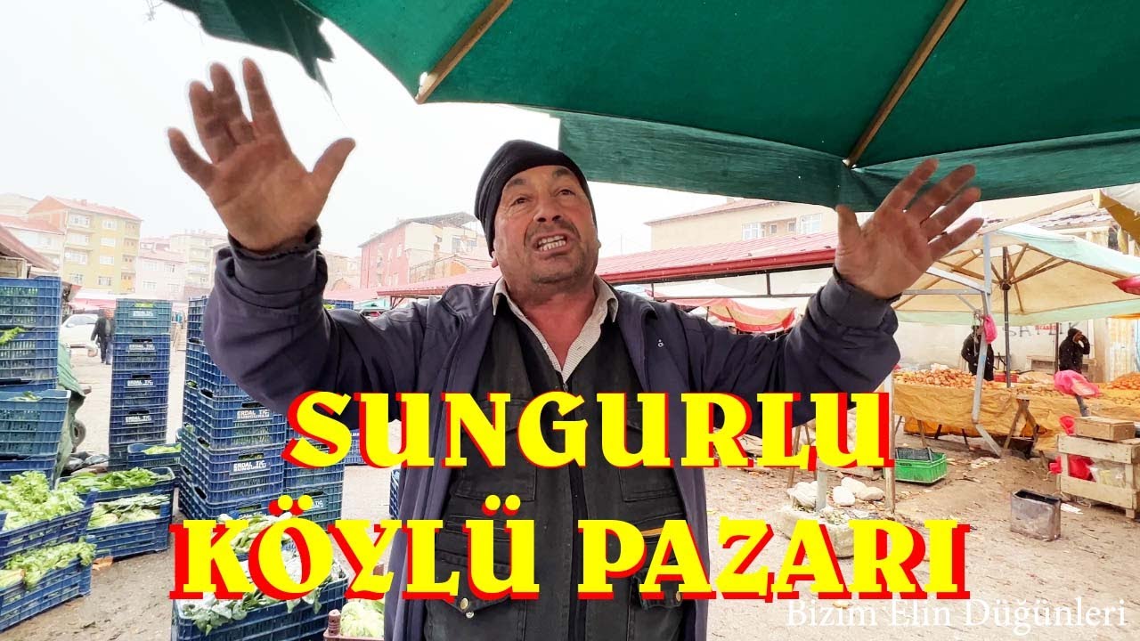 SUNGURLU PERŞEMBE sebze  PAZARI fiyat araştırması 4K