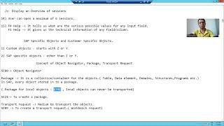 18 - Basics of SAP and ABAP - Object Navigator , Package and Transport Request Part1