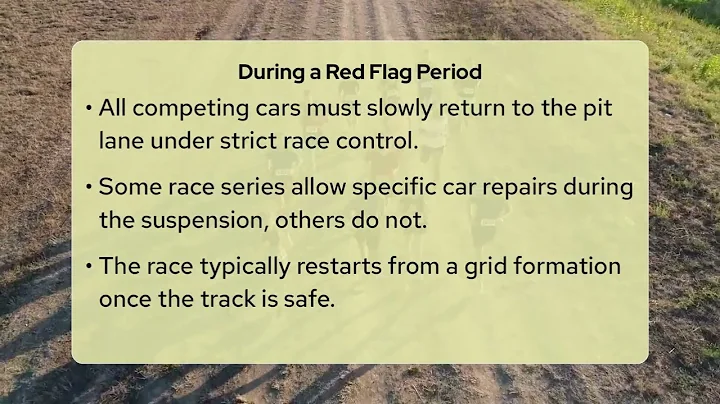 Why Do Races Go Under A Red Flag Condition?