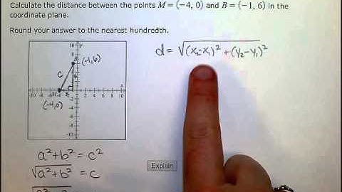 Distance between two points in the plane: Decimal answers (SB)