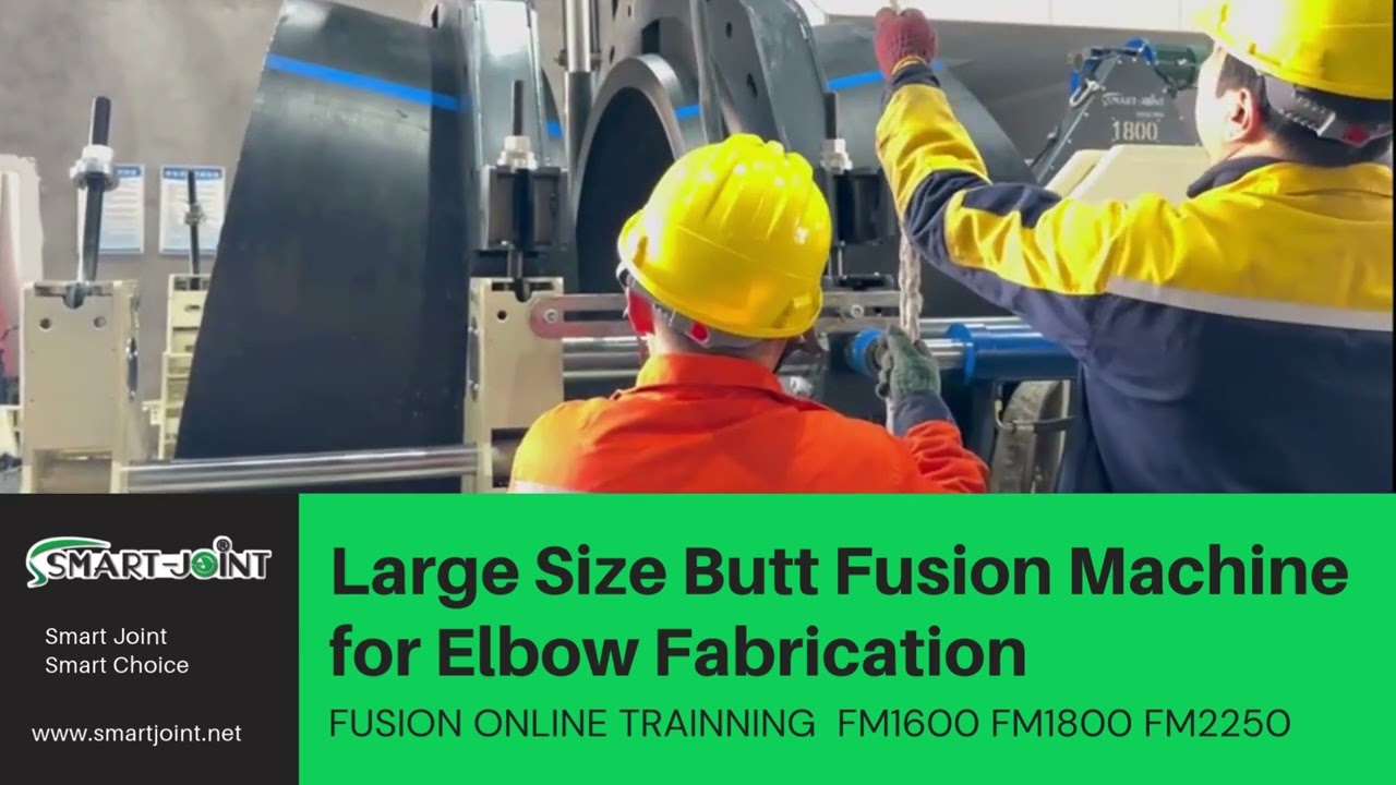 Smart Joint Large Diameter Butt Fusion Machine with mitered inserts for elbow fabrication