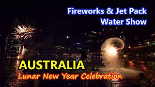 Sydney Darling Harbour Fireworks & JET PACK Water Show | AUSTRALIA 🇦🇺