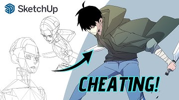 How to CHEAT at drawing Anime/Webtoon using Sketchup (Free 3d model)