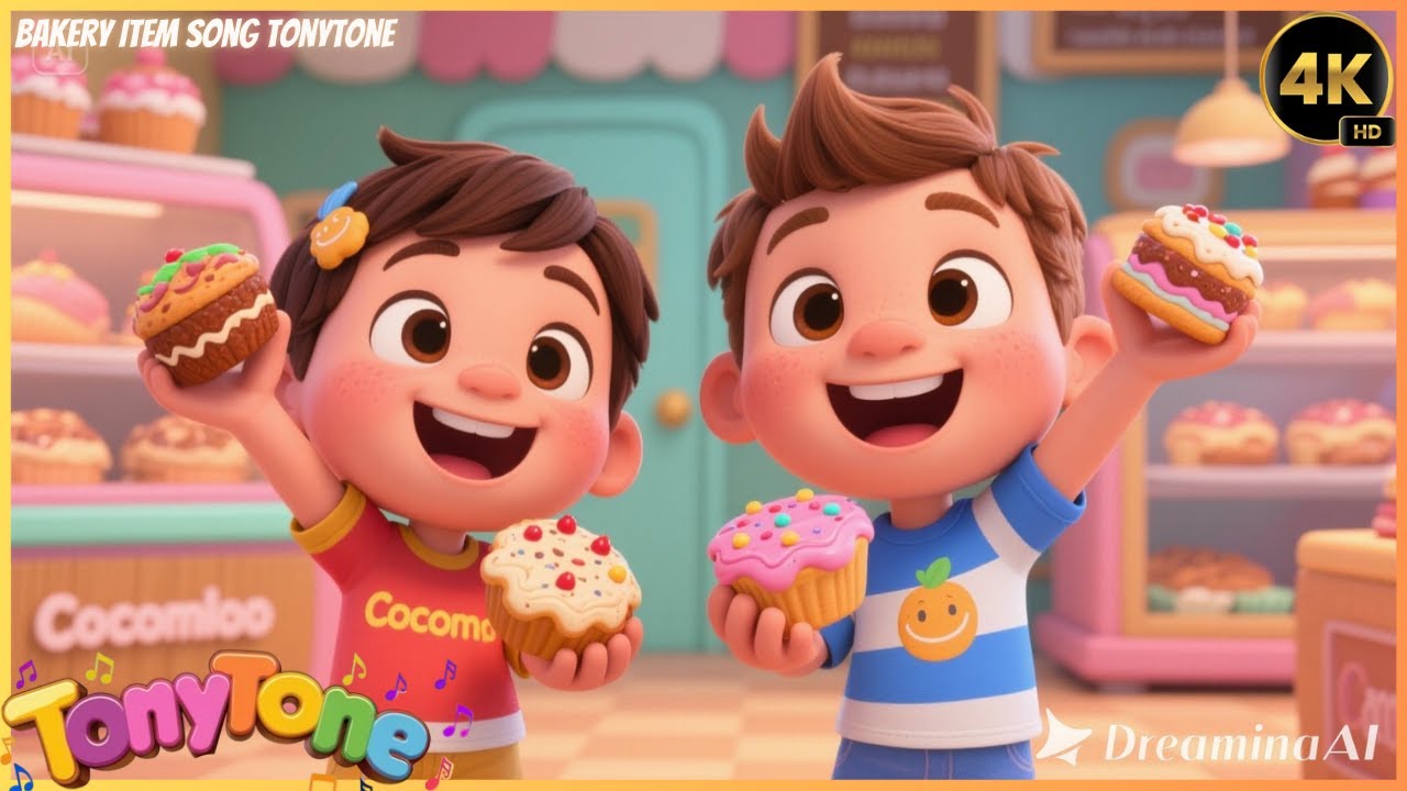 🧁🍪New Baking Fun with Four Kids | Bakery Shop Song for Kids 🎵👧🧒