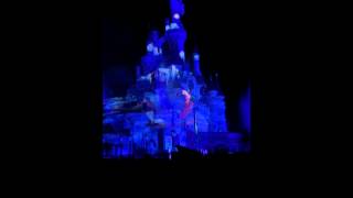 2014 Disney Christmas light show and fireworks 3d video mapping with frozen