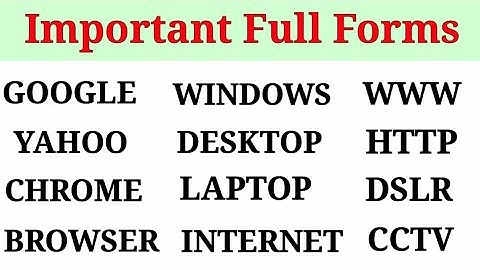 Full form of :-GOOGLE,CHROME,BROWSER,WWW,HTTP,DSLR,CCTV,WINDOWS ETC....