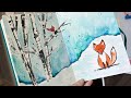 Paint an easy watercolor fox in the snowwatercolor learnwatercolor howtopaintafox watercolorsnow