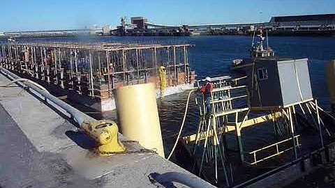 Floating a Caisson off the barge, Belledune NB in 2010