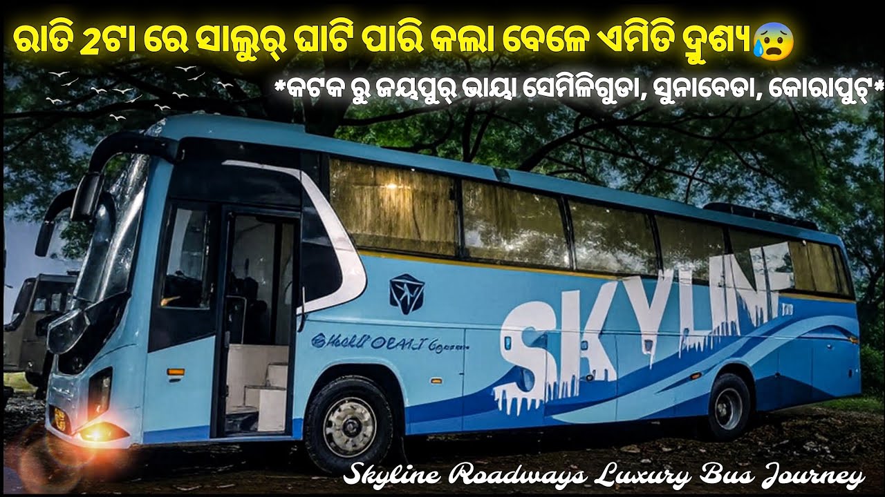 🥶 Deadly SALUR GHATI NIGHT BUS JOURNEY CUTTACK TO JEYPORE | Andhra - Odisha Border From Skyline Bus😍
