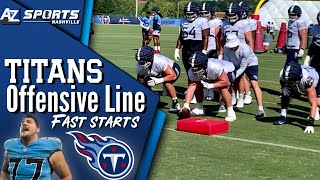 Taylor Lewan, Titans OL Work on Combo Blocks and Fast Starts