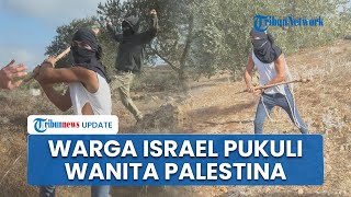 VIDEO Pemukim Israel Bertopeng Pukuli Wanita Palestina Lansia di Ladang Zaitun Milik Pribadi