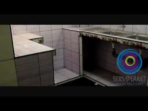 Cocina con mueble de concreto y enchapado youtube