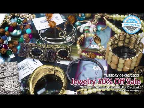 SVDP Fond du Lac: Jewelry 30% Off Sale (09/20/22)