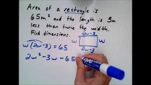 Solving a word problem using a quadratic equation with rational roots