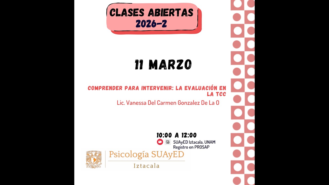 Clase abierta 2. Comprender para intervenir: la evaluación en la TCC