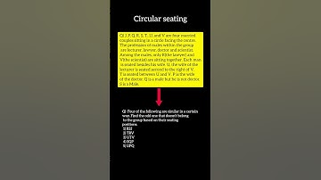 #circular seating #Reasoning ability