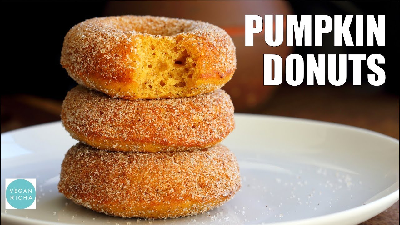 VEGAN PUMPKIN DONUTS With Cinnamon Sugar | Vegan Richa Recipes