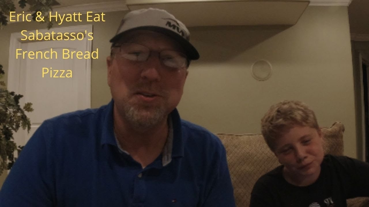 Eric and Hyatt Eat Sabatasso's French Bread Pepperoni Pizza YouTube