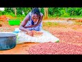 African Village Girl's Life// Rural way of Making peanut butter [Part 2]