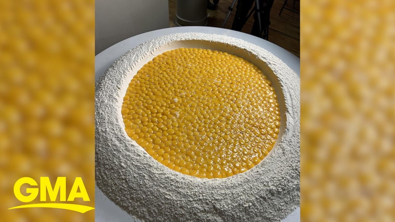 ⁣Man goes viral for outrageous pasta series, doubling eggs every time l GMA