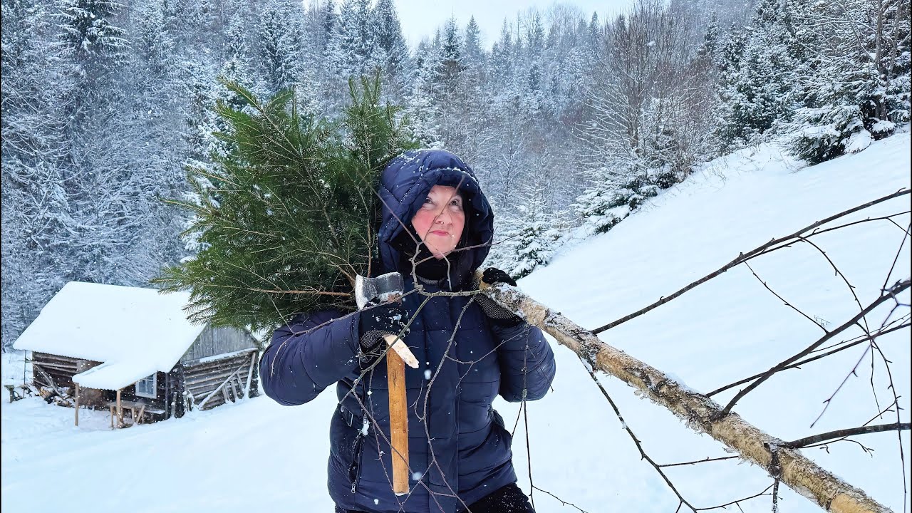 Authentic Rural Life: A Woman Prepares for the New Year in the Carpathians ❄️
