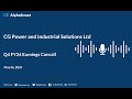 Cg power and industrial solutions ltd q4 fy202324 earnings conference call