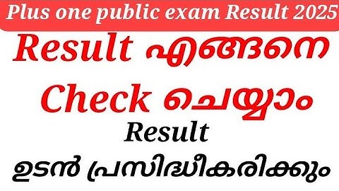 Plus one public exam Result 2025 Result എങ്ങനെ check ചെയ്യാം
