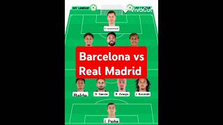 Barcelona vs Real Madrid lineup #realmadridfc #barcelonafc #spanishcup #lineups