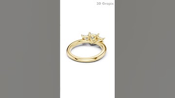 Jewellery CAD Design Rendering Ring - 022|Yellow Gold | 360° Realistic View #3dgrapix #3DRendering