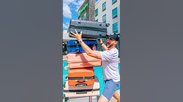 Who can stack the HIGHEST pile?! 🤯🧳