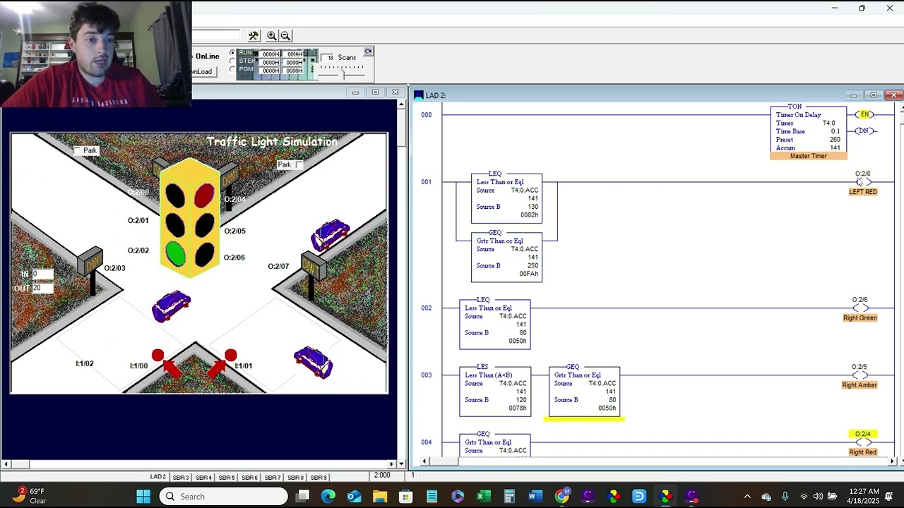 LogixPro Traffic Light Simulator with only a single timer