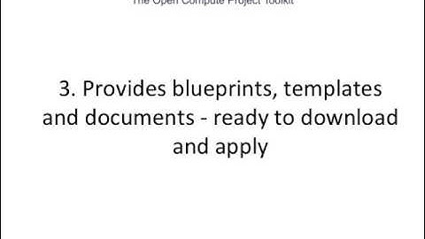 The Open Compute Project Toolkit