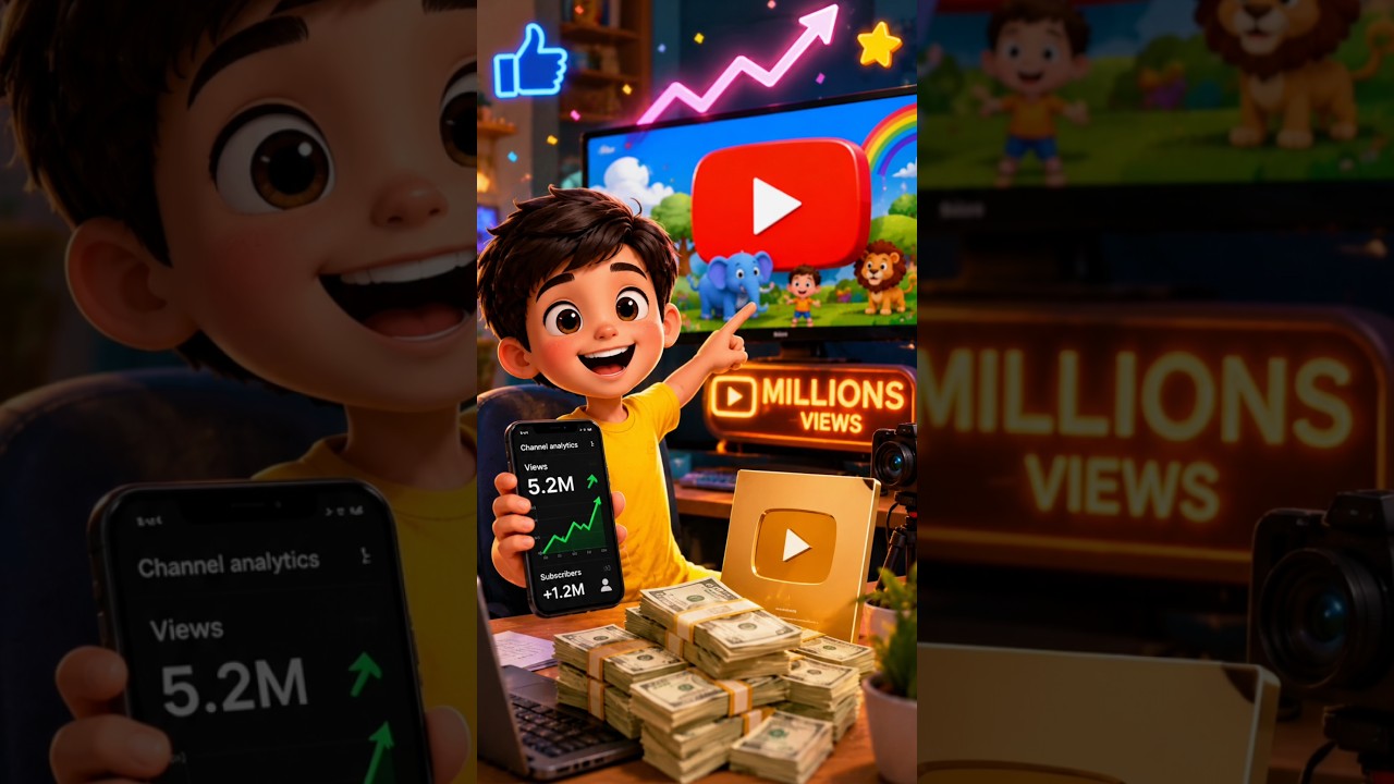 Kids Learning Videos Se Millions Views & Earning 😱 | AI Se Kids Cartoon Channel Kaise Banaye 2026