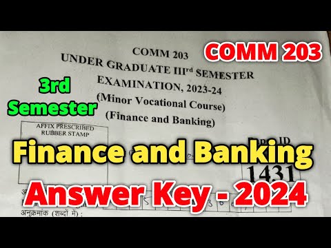 Finance and Banking Answer Key 2024 